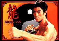 Colour Poster of Bruce Lee (1940-1973) :  Master Practitioner of the Martial Arts. Founder of Jeet Kune Do, and later the 'Way of No Way'.